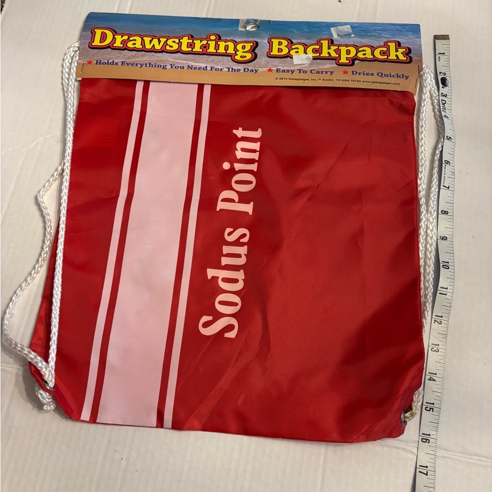 Sodus Point, NY Red Drawstring Backpack